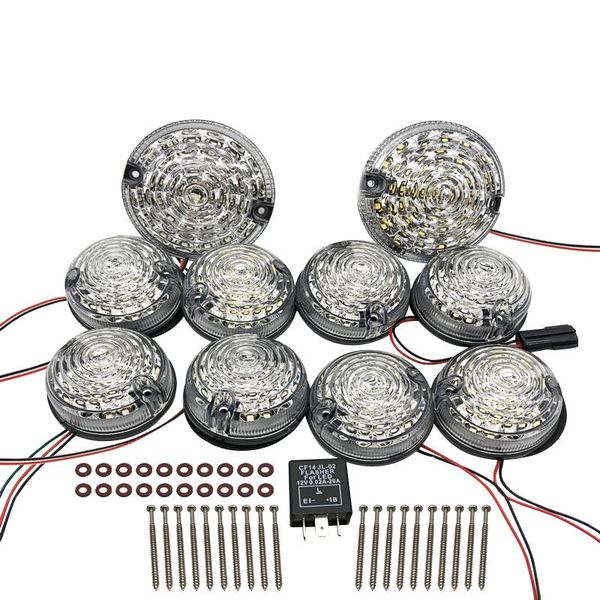 10pcs/ a set of clear for defender 1990-2020 front rear reverse fog side lights lens complete led lamp upgrade kit#4 
10pcs/ a set of clear for defender 1990-2020 front rear reverse fog side lights lens complete led lamp upgrade kit#4