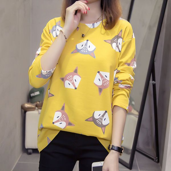 nkandby plus size women tshirt autumn loose long sleeve tee shirt funny animal fox print oversized ladies t-shirts y200110, White
nkandby plus size women tshirt autumn loose long sleeve tee shirt funny animal fox print oversized ladies t-shirts y200110, White