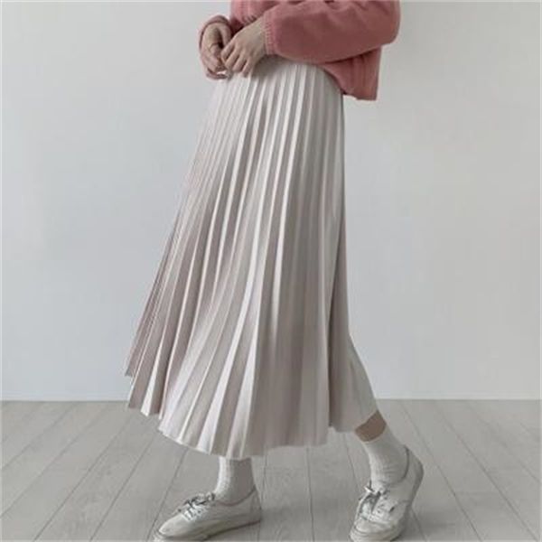 2020 south korea autumn and winter new high waist pure color pleated temperament elegant skirt y1214, Black
2020 south korea autumn and winter new high waist pure color pleated temperament elegant skirt y1214, Black