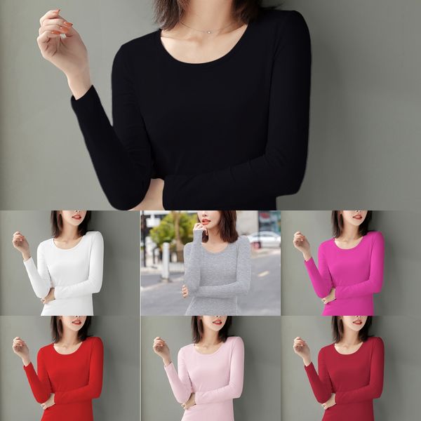 2020 new slim opcoatlong sleeve t-shirt women's korean version of pure cotton simple olid color wear bottoming shirtround neck a, White
2020 new slim opcoatlong sleeve t-shirt women's korean version of pure cotton simple olid color wear bottoming shirtround neck a, White