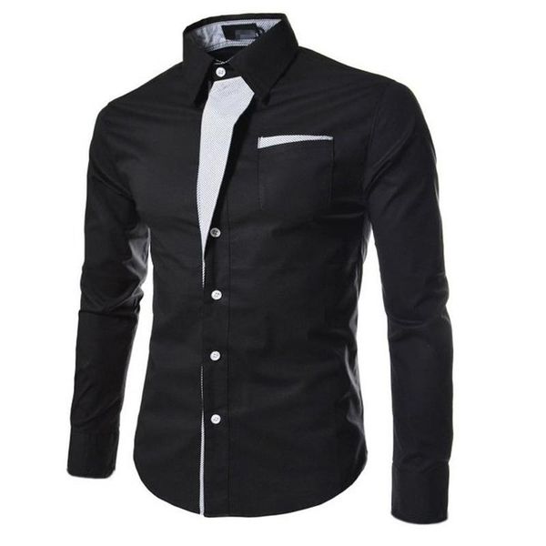 men's casual shirts men shirt spring long sleeve turn-down collar dress polka dot print camisas, White;black
men's casual shirts men shirt spring long sleeve turn-down collar dress polka dot print camisas, White;black