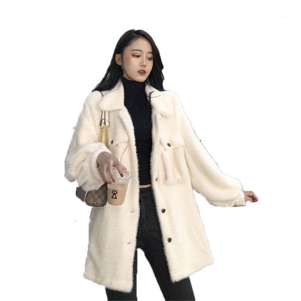 women winter jacket korean of high-quality fashion solid color plush thick loose loose long single-breasted cardigan y0151, Black
women winter jacket korean of high-quality fashion solid color plush thick loose loose long single-breasted cardigan y0151, Black