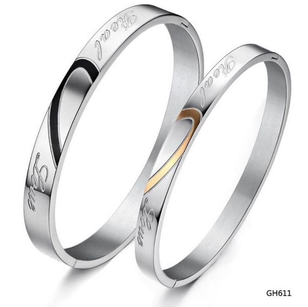 classic fashion heart shaped couple bracelet titanium steel couple bracelet holiday gift 3-gh611, Golden;silver
classic fashion heart shaped couple bracelet titanium steel couple bracelet holiday gift 3-gh611, Golden;silver
