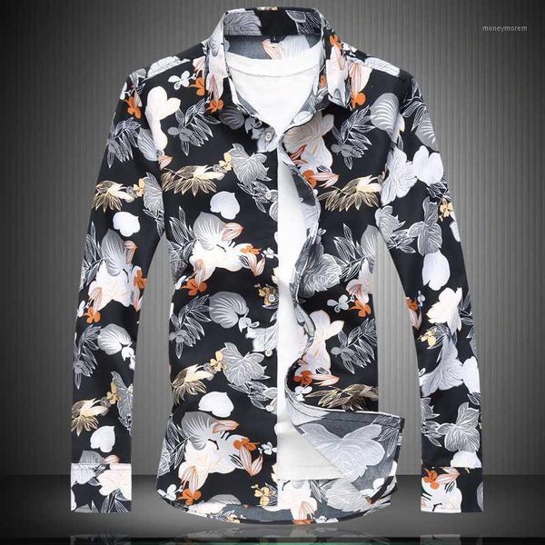 men's casual shirts fashion men floral cloth slim long sleeve handsome shirt business male all-match trend social plus size 7xl1, White;black
men's casual shirts fashion men floral cloth slim long sleeve handsome shirt business male all-match trend social plus size 7xl1, White;black