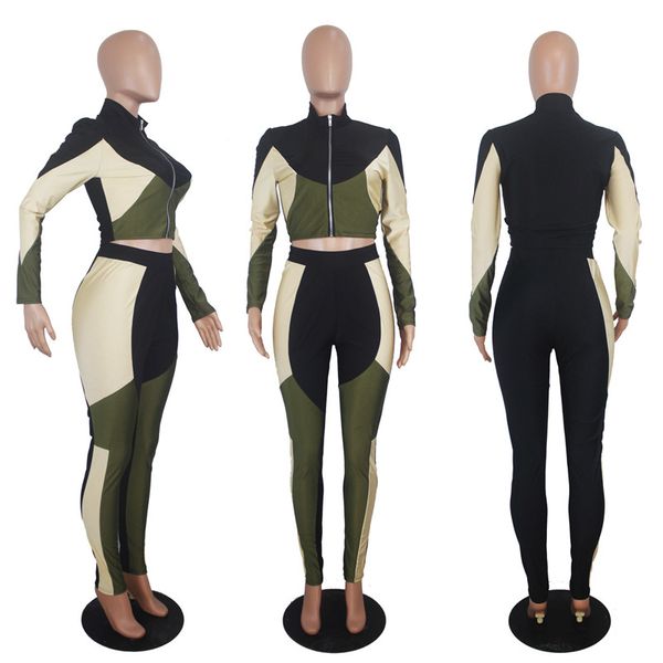 women tracksuits patchwork color long sleeves crop zipper jacket coats pants tights casual two-piece outfits sports suits cz111202, White
women tracksuits patchwork color long sleeves crop zipper jacket coats pants tights casual two-piece outfits sports suits cz111202, White