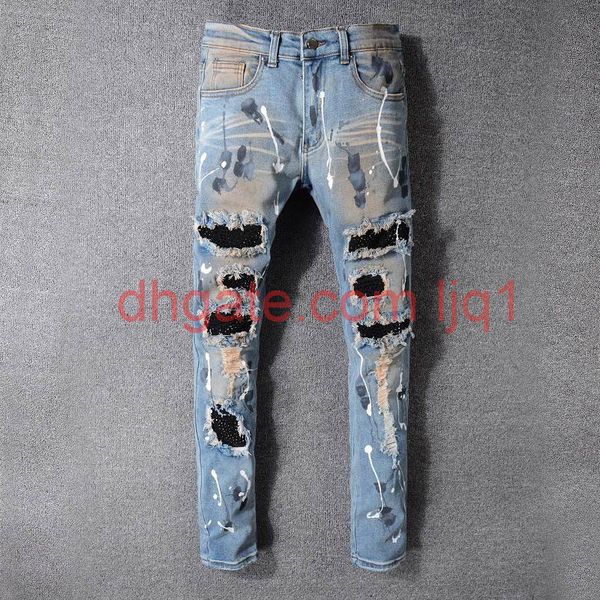 famous mens stylist jeans slim fit mens skinny jeans men women motorcycle biker hip hop distressed ripped jeans pants, Blue
famous mens stylist jeans slim fit mens skinny jeans men women motorcycle biker hip hop distressed ripped jeans pants, Blue
