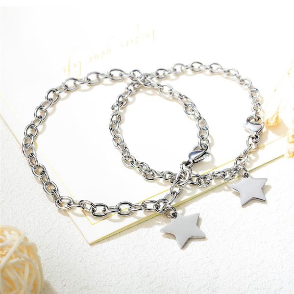 stainless steel silver color chain star pendant charm bracelet simple elegant cute bracelets jewelry gift for women, Black
stainless steel silver color chain star pendant charm bracelet simple elegant cute bracelets jewelry gift for women, Black