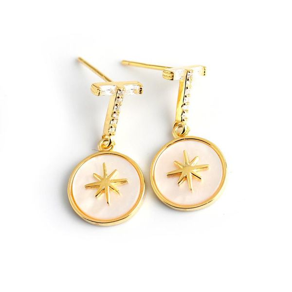 hoop & huggie 1pair 100% authentic 925 sterling silver white/gold white shell with stars zircon + earrings wedding jewelry ce13, Golden;silver
hoop & huggie 1pair 100% authentic 925 sterling silver white/gold white shell with stars zircon + earrings wedding jewelry ce13, Golden;silver