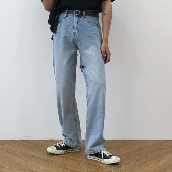 ewq / men's wear korean style all-match fashion casual blue jeans male 2020 trend denim pants loose straight hole jeans 9y26701
ewq / men's wear korean style all-match fashion casual blue jeans male 2020 trend denim pants loose straight hole jeans 9y26701