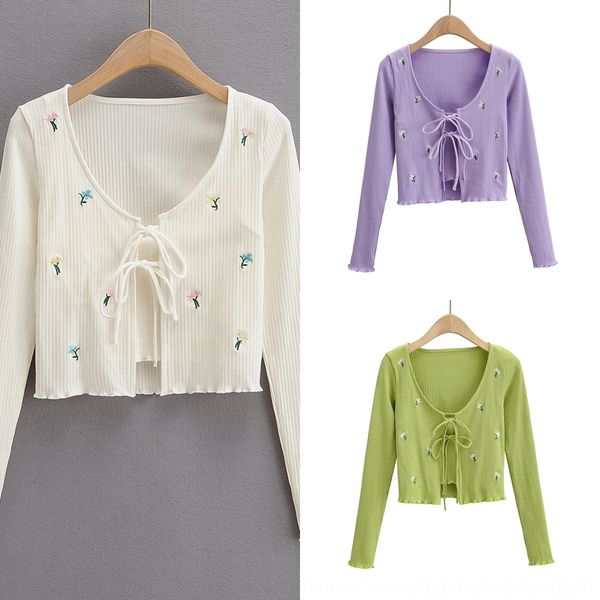 s0fx3 knitted 2020 autumn lacelace sling embroidered laceup long sleeve thread women's set embroidered suspender two piece cardigan, Gray
s0fx3 knitted 2020 autumn lacelace sling embroidered laceup long sleeve thread women's set embroidered suspender two piece cardigan, Gray
