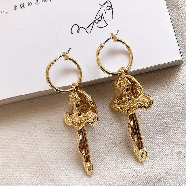 charm cross earrings coin small hoop vintage gold metal trendy for women girls party aretes de mujer modernos 2021 oorbellen, Golden
charm cross earrings coin small hoop vintage gold metal trendy for women girls party aretes de mujer modernos 2021 oorbellen, Golden