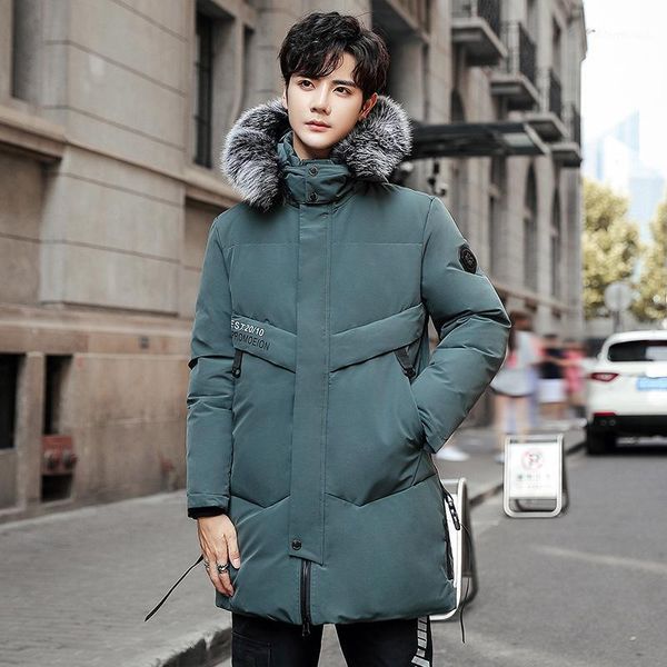 men's down & parkas jacket in winter 2021 warm medium long big hairy collar thickened white duck fashion brand1, Black
men's down & parkas jacket in winter 2021 warm medium long big hairy collar thickened white duck fashion brand1, Black