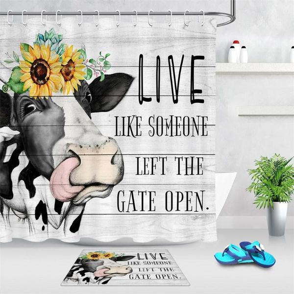 wooden board texture cow pattern shower curtain sunflower animal polyester waterproof fabric bathroom shower curtain with hooks
wooden board texture cow pattern shower curtain sunflower animal polyester waterproof fabric bathroom shower curtain with hooks