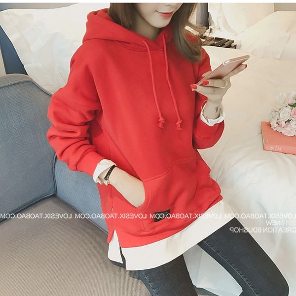 2019 new autumn and winter clothing loose hooded thickened pullover sweater coatbase sweater women's coat fake two-piece coat trendy dr, Black
2019 new autumn and winter clothing loose hooded thickened pullover sweater coatbase sweater women's coat fake two-piece coat trendy dr, Black