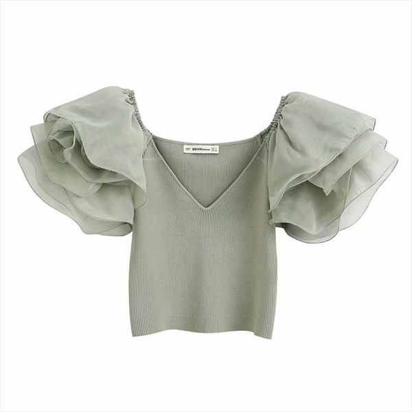 2020 za summer knit crop women sweetheart neckline shirts voluminous short sleeves organza shirt elegant short blouse woman, White
2020 za summer knit crop women sweetheart neckline shirts voluminous short sleeves organza shirt elegant short blouse woman, White