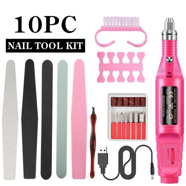 nail art kits 10pc manicure set usb grinding machine file polishing strip pen brush dead skin fork tools kit for uv gel diy
nail art kits 10pc manicure set usb grinding machine file polishing strip pen brush dead skin fork tools kit for uv gel diy
