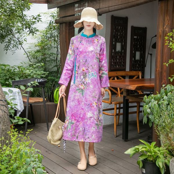 flax dress autumn 2020 new stand collar slant lapel improved 9-point cheongsam long cheongsam skirt sleeve printed mid length skirt wzxhv wz, Black;gray
flax dress autumn 2020 new stand collar slant lapel improved 9-point cheongsam long cheongsam skirt sleeve printed mid length skirt wzxhv wz, Black;gray