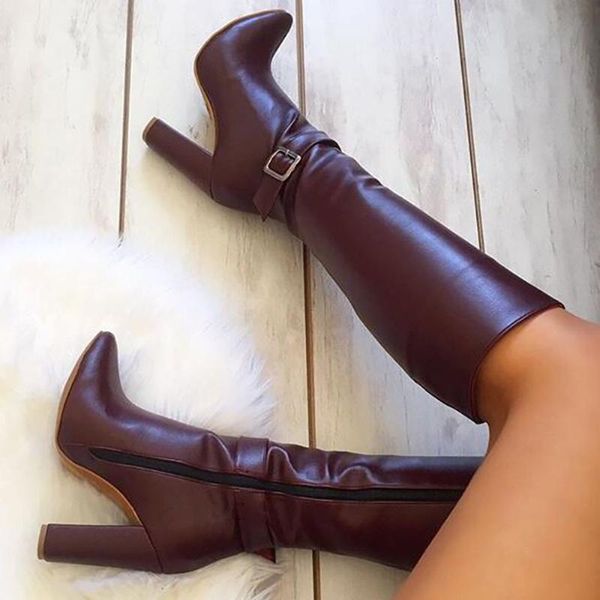 dovereiss fashion women's shoes winter concise zipper new buckle burgundy pointed toe chunky heels knee high boots 35-47, Black
dovereiss fashion women's shoes winter concise zipper new buckle burgundy pointed toe chunky heels knee high boots 35-47, Black