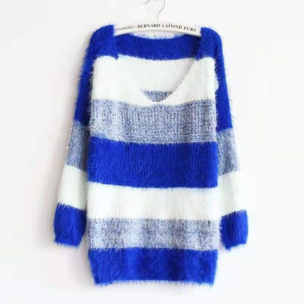 new autumn/winter korean loose-fitting and slimming mohair pullover striped bottom sweater thickened korean version of knitwear women's, Black
new autumn/winter korean loose-fitting and slimming mohair pullover striped bottom sweater thickened korean version of knitwear women's, Black
