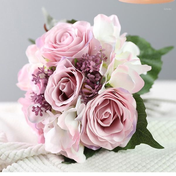 silk rose hydrangea artificial flower bouquet wedding decoration accessories bride bridesmaid holding simulation flowers bundle1
silk rose hydrangea artificial flower bouquet wedding decoration accessories bride bridesmaid holding simulation flowers bundle1
