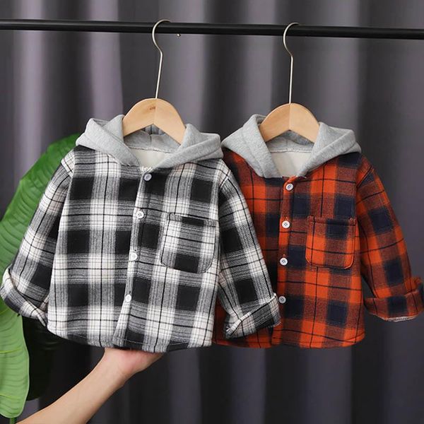 jackets boys casual plaid plus velvet shirt infant girl hooded jacket toddler baby trendy clothing children fashion cotton coat, Blue;gray
jackets boys casual plaid plus velvet shirt infant girl hooded jacket toddler baby trendy clothing children fashion cotton coat, Blue;gray