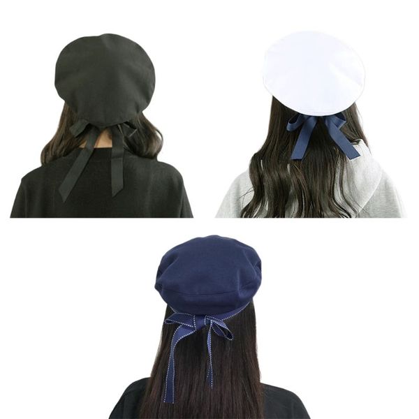 french style women girls flat beret cap with ribbon bowknot letters embroidery elegant artist painter student navy hat, Blue;gray
french style women girls flat beret cap with ribbon bowknot letters embroidery elegant artist painter student navy hat, Blue;gray
