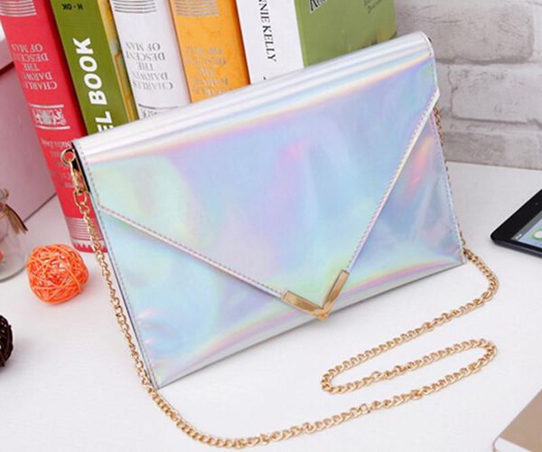 clearance women silver laser sling bag chains reflective crossbody bag envelop shoulder clutch handbag purse punk fashion brand
clearance women silver laser sling bag chains reflective crossbody bag envelop shoulder clutch handbag purse punk fashion brand