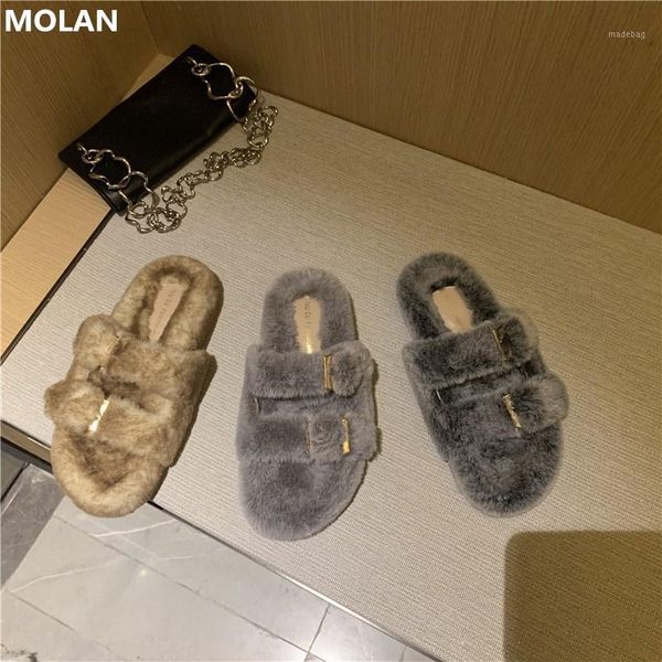 slippers molan brand soft real hair fur slipper 2021 winter korean fashion design flat platform thick bottom slides loafers mules1, Black
slippers molan brand soft real hair fur slipper 2021 winter korean fashion design flat platform thick bottom slides loafers mules1, Black