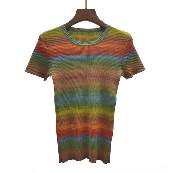 itclg quality rainbow stripe fashion short sleeve short summer 2020 quality high high rainbow stripe fashion women's sleeve women, White;black
itclg quality rainbow stripe fashion short sleeve short summer 2020 quality high high rainbow stripe fashion women's sleeve women, White;black