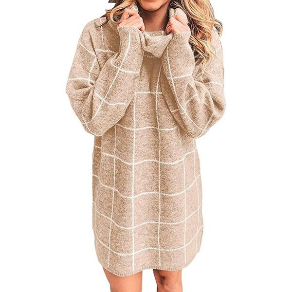 women's sweaters plaid knitted sweater dress autumn winter casual knit two lapel checkerboard turtleneck black khaki clothes, White;black
women's sweaters plaid knitted sweater dress autumn winter casual knit two lapel checkerboard turtleneck black khaki clothes, White;black