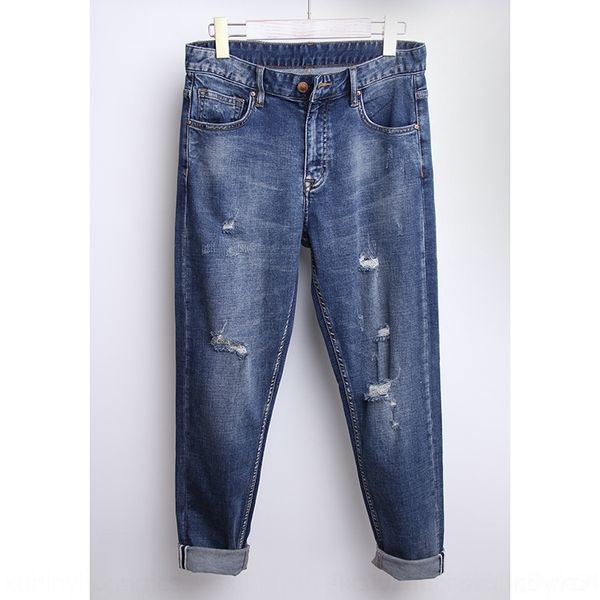 aemxl and with broken holes straight men's men jeans trend in spring men's summer 2020 thin casual slim fit and versatile fashion, Blue 
aemxl and with broken holes straight men's men jeans trend in spring men's summer 2020 thin casual slim fit and versatile fashion, Blue