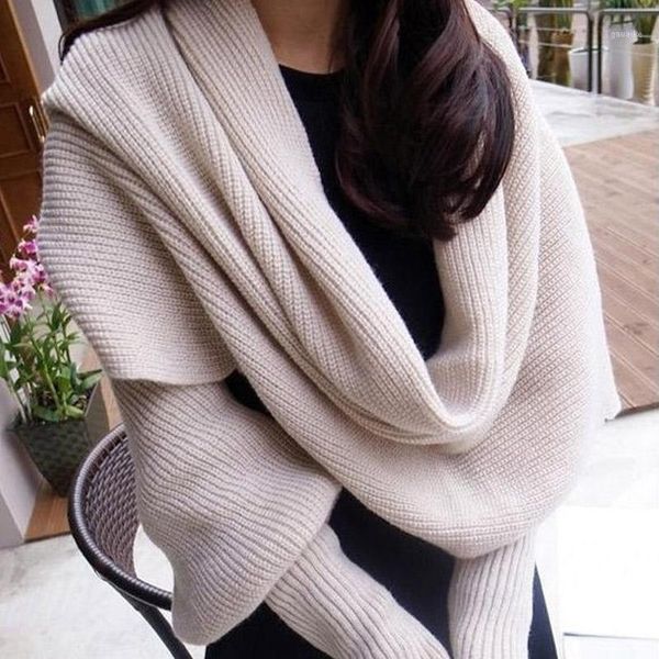 knitted warm women's scarf with sleeves solid female shawls wrap 2021 new winter korean fashion office lady sweaters1, White;black
knitted warm women's scarf with sleeves solid female shawls wrap 2021 new winter korean fashion office lady sweaters1, White;black