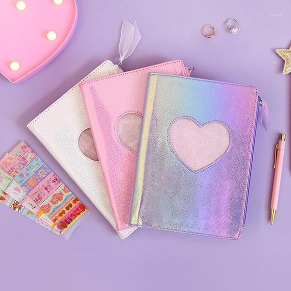 ins style love notebook laser note book traveler diary monthly week planner notepad leather cover notebook journal diary1, Purple;pink
ins style love notebook laser note book traveler diary monthly week planner notepad leather cover notebook journal diary1, Purple;pink