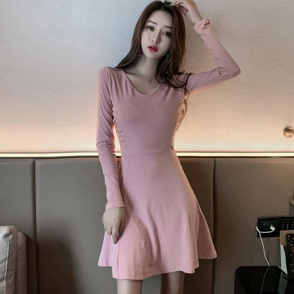 black dress for women v-neck solid tight long sleeve sheath waist dress girls women's clothes fall outfit, Black;gray
black dress for women v-neck solid tight long sleeve sheath waist dress girls women's clothes fall outfit, Black;gray