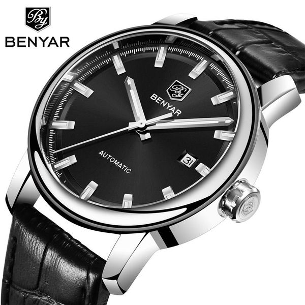 relogio masculino benyar brand men fashion mechanical watch luxury waterproof automatic wrist watch calendar clock 2020, Slivery;brown
relogio masculino benyar brand men fashion mechanical watch luxury waterproof automatic wrist watch calendar clock 2020, Slivery;brown