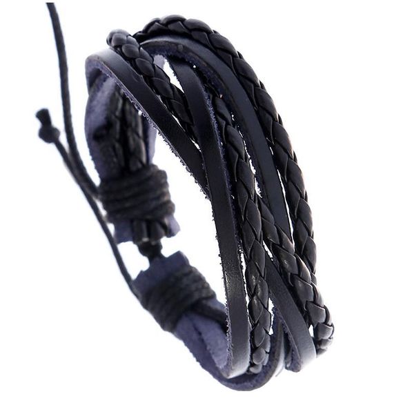 black braided wrap rope fashion casual vintage punk handmade weave genuine leather men bracelets for women homme men qylrys, Golden;silver
black braided wrap rope fashion casual vintage punk handmade weave genuine leather men bracelets for women homme men qylrys, Golden;silver