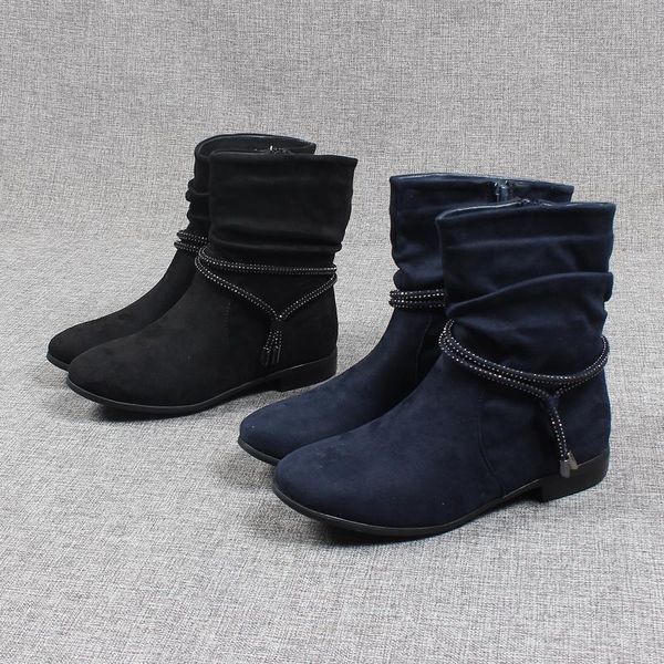flat heel rock shoes woman low heels booties women's rubber boots zipper round toe crystal booties ladies rain elegant woman, Black
flat heel rock shoes woman low heels booties women's rubber boots zipper round toe crystal booties ladies rain elegant woman, Black