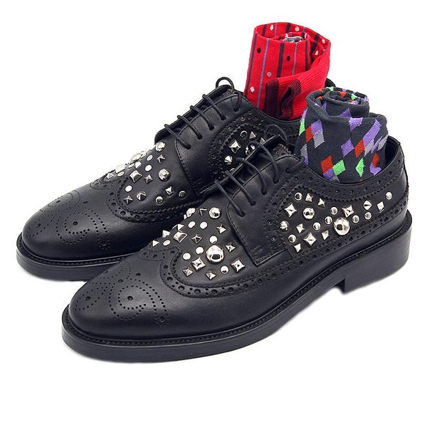 fashion carved rivet derby shoes genuine leather formal wedding shoes oxford casual handmade lace up fashion men, Black
fashion carved rivet derby shoes genuine leather formal wedding shoes oxford casual handmade lace up fashion men, Black
