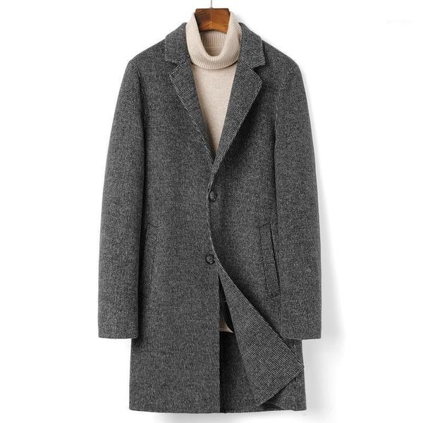 men's wool & blends 2021 woolen coat medium length men's casual suit collar plaid autumn and winter double cashmere windbreaker1, Black
men's wool & blends 2021 woolen coat medium length men's casual suit collar plaid autumn and winter double cashmere windbreaker1, Black
