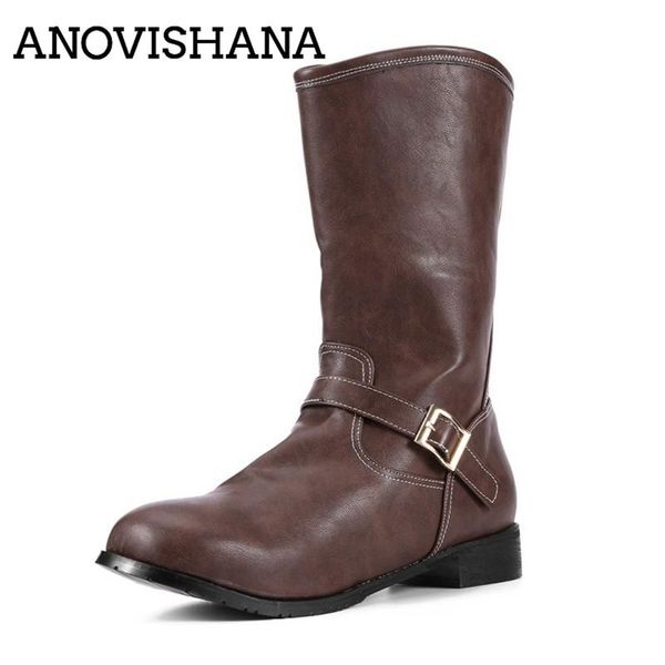 anovishana women's winter shoes mid-calf boots cowboy bootie flat square heel shoes platform black brown big size 45 46
anovishana women's winter shoes mid-calf boots cowboy bootie flat square heel shoes platform black brown big size 45 46