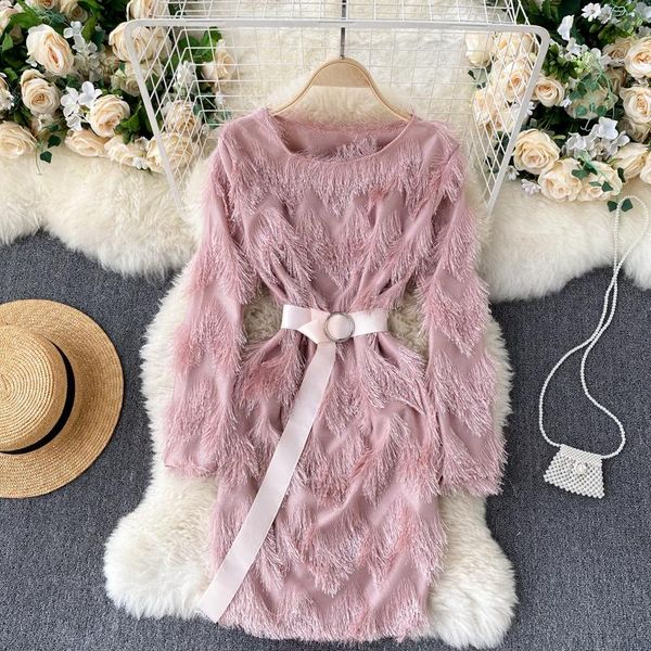 casual dresses women dress 2021 winter autumn french elegant retro tassels designed female clothing, Black;gray
casual dresses women dress 2021 winter autumn french elegant retro tassels designed female clothing, Black;gray