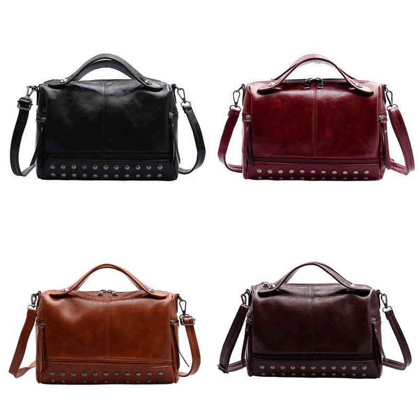nxy handbag female 2022 vintage shoulder bag luxury rivet soft pu leather crossbody bags for women casual boston tote bolsa feminina 0214
nxy handbag female 2022 vintage shoulder bag luxury rivet soft pu leather crossbody bags for women casual boston tote bolsa feminina 0214