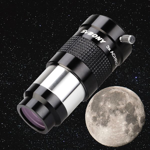 1.25" 3x Barlow Lens Eyepiece Multi-coated 1 Groups 2 Elements Advanced Achromatic Professional Astronomical Telescope