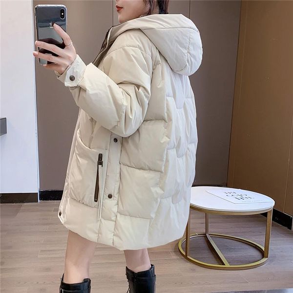 women's down & parkas middle long winter korean loose and thickened cotton padded clothes leisure jacket, Black
women's down & parkas middle long winter korean loose and thickened cotton padded clothes leisure jacket, Black