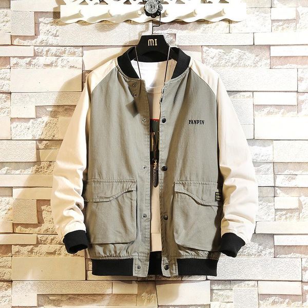 new men jacket large pockets mens coats and jackets loose letter embroidery decoration baseball streetwear plus size clothes, Black;brown
new men jacket large pockets mens coats and jackets loose letter embroidery decoration baseball streetwear plus size clothes, Black;brown