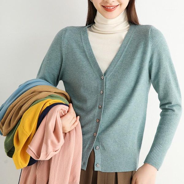women cardigan knitted thin fall warm outerwear buttons long sleeves v neck vintage sweater1, White
women cardigan knitted thin fall warm outerwear buttons long sleeves v neck vintage sweater1, White