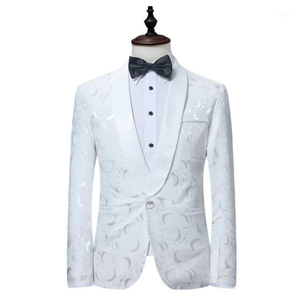 fall and winter new jacquard long sleeve men's a button groom's suit in white large size host host clothes 1, White;black
fall and winter new jacquard long sleeve men's a button groom's suit in white large size host host clothes 1, White;black