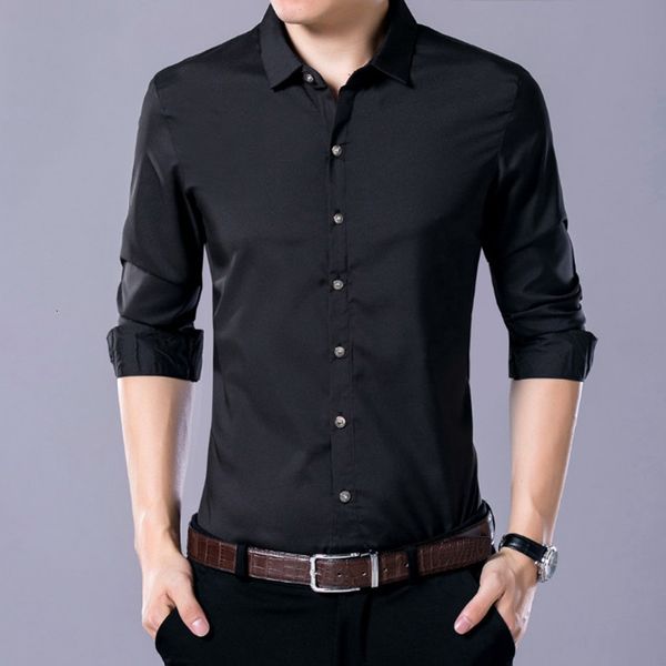 2020 new brand men's business casual solid color long sleeve shirts men wedding party shirt for male, White;black
2020 new brand men's business casual solid color long sleeve shirts men wedding party shirt for male, White;black