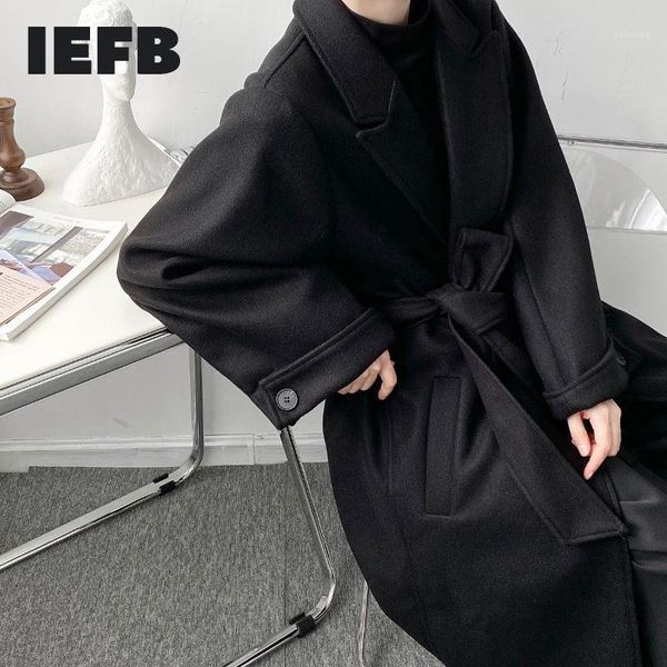 iefb autumn and winter men's korean fashion woolen coat belt loose oversized doubel breasted thick clothes male causal 9y46501, Black
iefb autumn and winter men's korean fashion woolen coat belt loose oversized doubel breasted thick clothes male causal 9y46501, Black