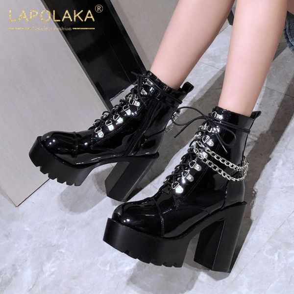 boots lapolaka brand design chain fetish woman shoes platform super high heels rubber sole skidproof ins ladies, Black
boots lapolaka brand design chain fetish woman shoes platform super high heels rubber sole skidproof ins ladies, Black